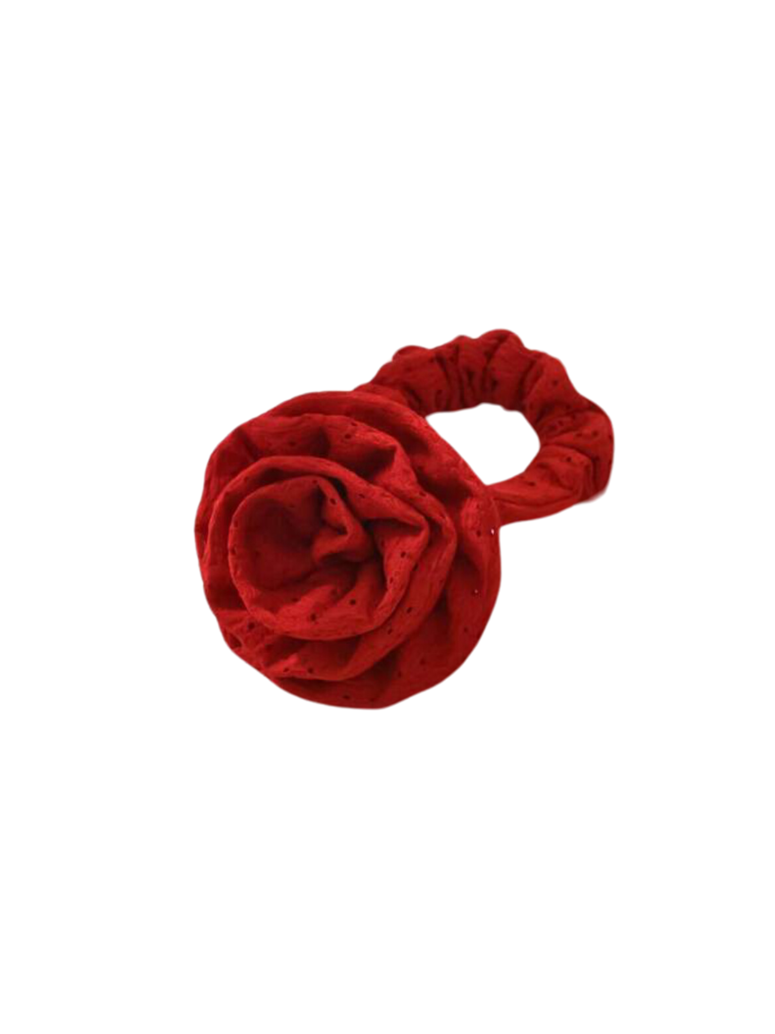 Rosette Scrunchie in CHERRY KISS