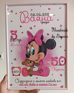 Бебешка визитка в рамка