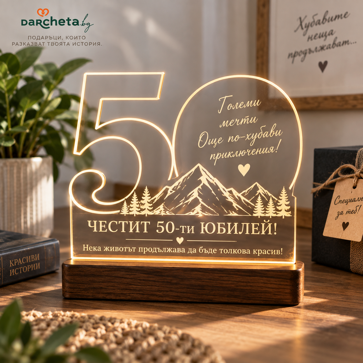 лед лампа подарък за рожден ден юбилей