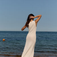WHITE KNIT MAXI DRESS