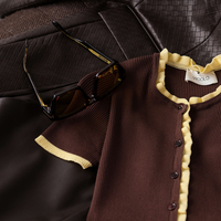 BROWN TOP WITH YELLOW DETAIL