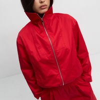 HIGH-NECK CROPPED JACKET IN RED