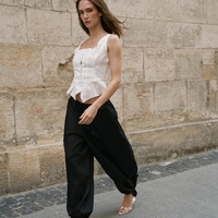 WHITE BUTTONED LINEN TOP