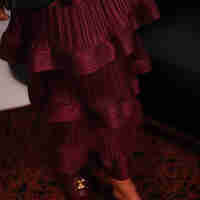 BURGUNDY MIDI SKIRT