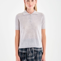 CASHMERE BLEND KNIT POLO
