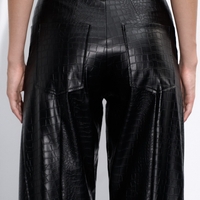 LEATHER CROCO TROUSERS