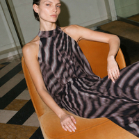 ZEBRA PRINT HALTER MAXI DRESS