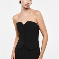 STRAPLESS TAILORED VEST TOP