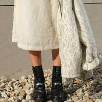 WHITE SEQUIN SKIRT
