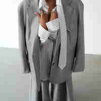 OVERSIZED TAILORED GREY BLAZER