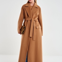 LONG BEIGE COAT WITH BELT