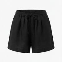 BLACK LINEN SHORTS