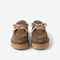 SUEDE PLATFORM MULES IN BROWN
