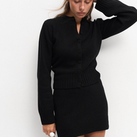 NOLA BLACK WOOL CARDIGAN
