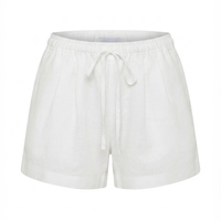 WHITE LINEN SHORTS