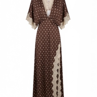 CHOCOLATE DOTS LACE DRESS