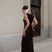 BROWN KNIT MAXI DRESS