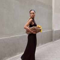 BROWN KNIT MAXI DRESS