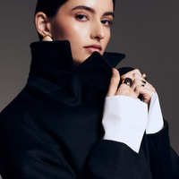 LONG BLACK COAT WITH BELT