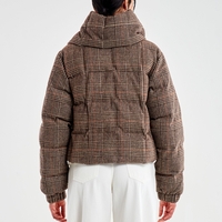 CHECK CLOTH DOWN JACKET WITH SCARF