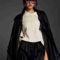 BLACK OVERSIZED FAUX LEATHER JACKET