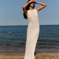 WHITE KNIT MAXI DRESS