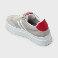 PLATFORM SNEAKERS – GREY & RED