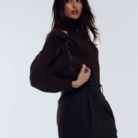 BROWN SUEDE MINI BAG