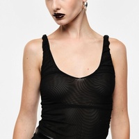 TOP WITH RUCHED STRAPS AND V-NECKLINE