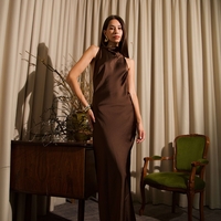 OPEN BACK SATIN MAXI DRESS