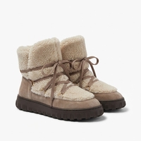 SHEARLING & SUEDE WINTER BOOTS IN BEIGE