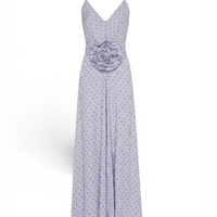 LIGHT BLUE POLKA DOT MAXI DRESS