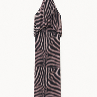 ZEBRA PRINT HALTER MAXI DRESS
