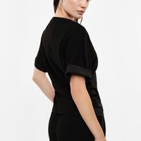 SATIN V-NECK BLOUSE