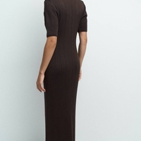 KNITTED DRESS IN BROWN