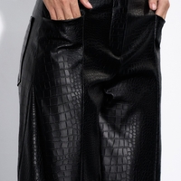 LEATHER CROCO TROUSERS