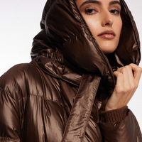 BROWN LONG PUFFER COAT