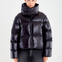 SHORT DOWN JACKET WITH ASYMMETRICAL COLLAR