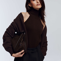 BROWN SUEDE MINI BAG