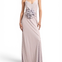 LIGHT BLUE POLKA DOT MAXI DRESS