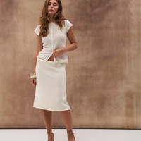 WOOL BUTTONED KNIT TOP IN IVORY