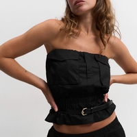 UTILITY BANDEAU TOP IN BLACK