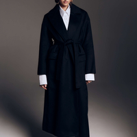 LONG BLACK COAT WITH BELT