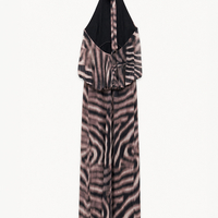 ZEBRA PRINT HALTER MAXI DRESS