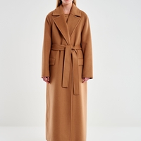 LONG BEIGE COAT WITH BELT