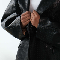 TEXTURED FAUX LEATHER JACKET