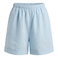 LIGHT BLUE LINEN SHORTS