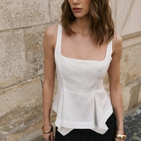 LINEN TOP IN WHITE