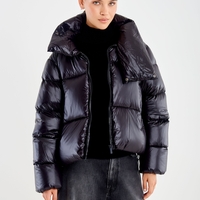 SHORT DOWN JACKET WITH ASYMMETRICAL COLLAR
