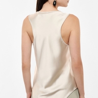 SATIN SCOOP NECK TOP